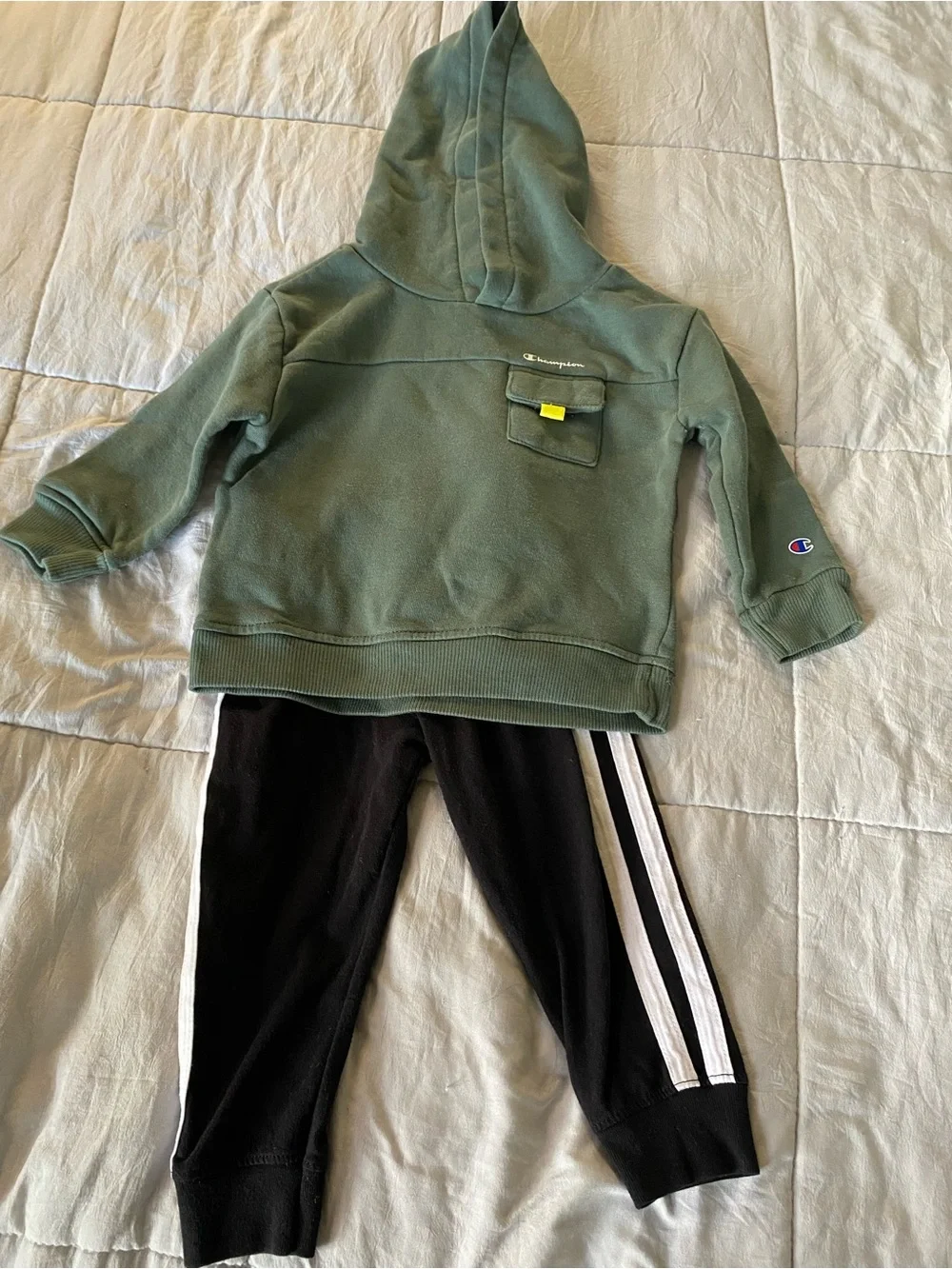 Champion Green Hoodie & Yellow 'Go Digger' Tee Kids Matching Set
